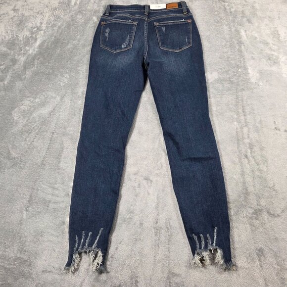 Judy Blue Jeans Womens 26 Skinny Fit Distressed Raw Hem Stretch Denim NEW - Picture 7 of 10